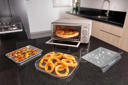 Miniatura 11 de BLACK+DECKER Crisp N Bake™ PRO - Horno tostador digital de 4 rebanadas, 5 funciones de cocción, horno de encimera de convección, se adapta a pizza