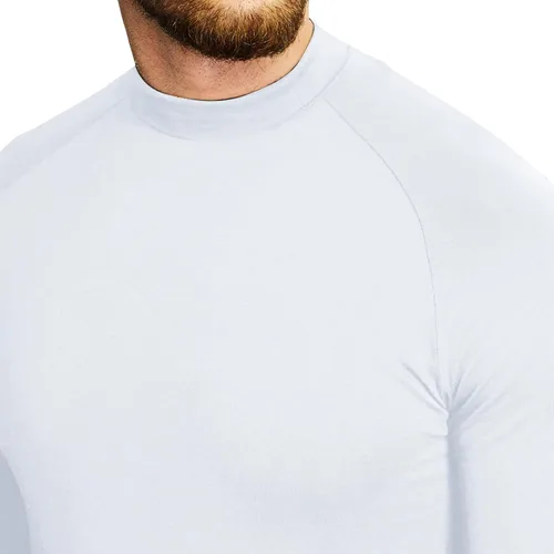 Miniatura 5 de elselect Camisas de cuello alto para hombre, estilo casual, ajustadas, básicas, ligeras, suéter