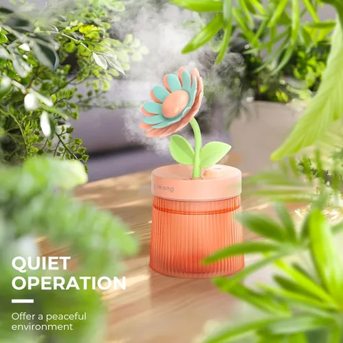 Miniatura 6 de Humidificador pequeño de girasol para plantas, mini humidificadores de niebla fría para dormitorio, humidificadores personales de escritorio