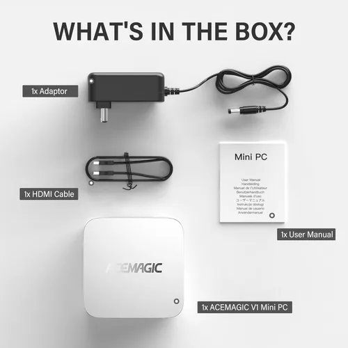 Miniatura 7 de ACEMAGIC V1 Mini PC, 16 GB DDR4 RAM 256 GB SSD Mini computadoras, Twin Lake N150 (Beat N97/N95) PC de escritorio pequeño, 4K Dual