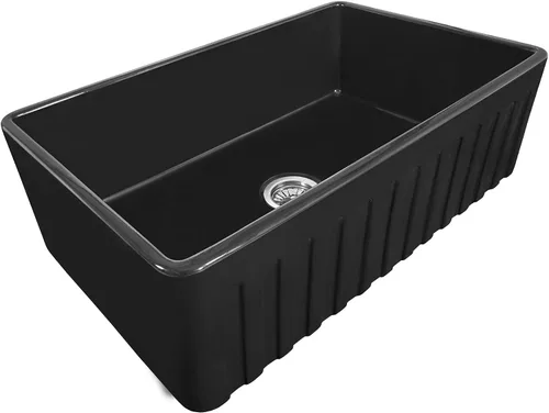 Miniatura 3 de Ruvati RVL2100BK - Fregadero de cocina reversible con delantal frontal de 30 x 20 pulgadas, color negro brillante