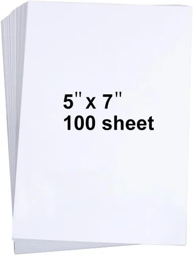 100 piezas de cartulina blanca de 5" x 7", hojas de cartulina pesada en blanco para invitaciones, tarjetas de felicitación imprimibles, cubierta de