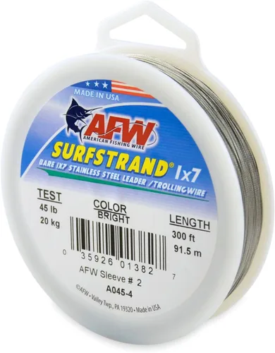 Miniatura 15 de Surfstrand Bare 1x7 Cable Líder de Acero Inoxidable - Línea Líder de Pesca para Agua Salada, 20lb Test - 325lb Test en Brillante, Camuflaje