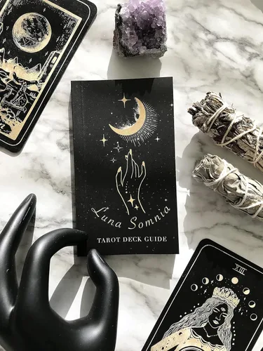 Miniatura 9 de Shores Of Moon Luna Somnia Tarot Baraja con guía y caja – 78 cartas completa cubierta completa sueños estrellados astrología celestial herramienta