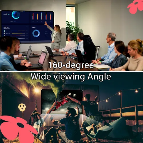 Miniatura 6 de Pantalla de proyector con soporte de 120 pulgadas: Pantalla de proyección plegable y portátil 16:9 4K HD Pantalla de película ligera sin arrugas