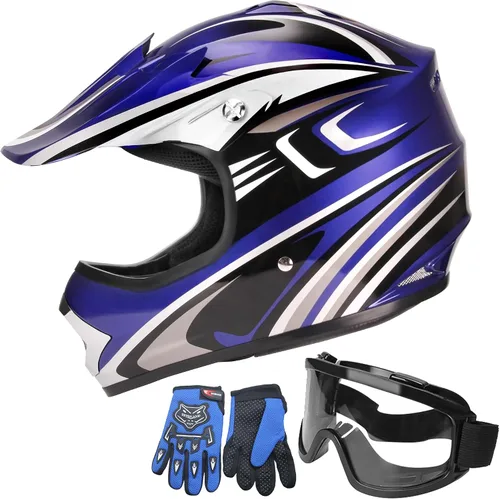 JAGASOL - Cascos de motocross DOT para niños de 8 a 14 años, cascos de bicicleta de calle, todoterreno, bicicleta de cross para niños, BMX, MX,