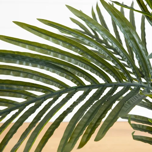 Miniatura 4 de Nearly Natural Palmera de caña dorada de 3 pies, árbol tropical artificial con fronds verdes realistas y tronco similar al bambú, incluye maceta
