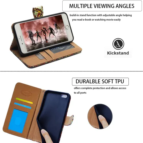 Miniatura 4 de Bcov Funda para Galaxy A13 5G, bonita funda de piel con tapa para teléfono con ranura para tarjetas, soporte para Samsung Galaxy A13 5G 2021 Linda