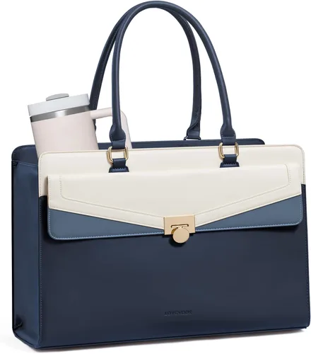 Miniatura 11 de LOVEVOOK Laptop Tote Bag for Women - PU Leather Vintage Work Tote Bag,Waterproof Business Teacher Bag with Large Cup Holder