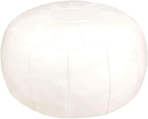 Miniatura 12 de Puf decorativo para pies, taburete redondo de cuero sin relleno, cojín otomano de almacenamiento o para descansar tus pies, silla de suelo, pie