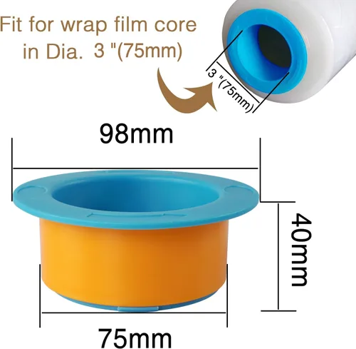Miniatura 2 de OVOV 10 pares de dispensadores de envoltura elástica, mango retráctil, soporte de película elástica para mudanzas, protector de manos de plástico