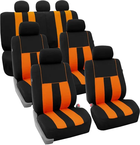 Miniatura 24 de FH Group - Juego completo de fundas para asientos de auto con rayas llamativas, ajuste universal para asientos delanteros de respaldo bajo, Verde