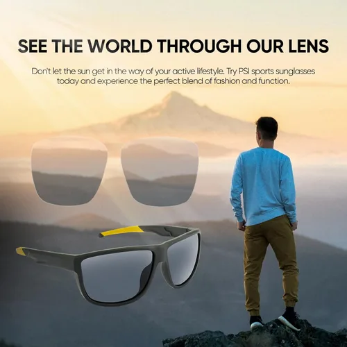 Miniatura 3 de PSI Gafas de sol polarizadas de alta calidad para hombres y mujeres, protección UV, lentes de sol rectangulares deportivos, para conducir, pescar