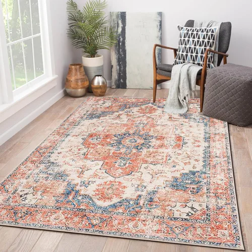 Miniatura 10 de Alfombra de pasillo de 2 x 3 pulgadas, lavable, estilo vintage, suave, antideslizante, para entrada, baño, resistente a las manchas