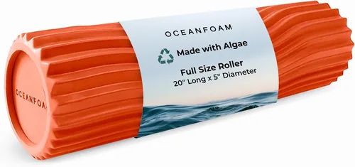 Miniatura 15 de Oceanfoam Tidal Roller - Azul Marino Oscuro - Rodillo de espuma para masaje muscular para dolor de espalda y estiramiento - Textura de onda ancha