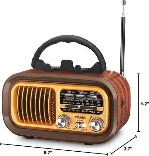 Miniatura 7 de PRUNUS Altavoz Bluetooth de radio J150 Vintage/retro, Radio AM FM con Bluetooth, Radio Bluetooth, Soporte TF tarjeta/reproducción USB, TWS, Radio