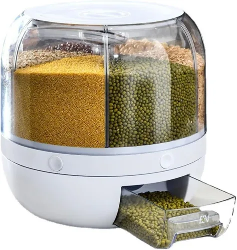 Dispensadores de cereales Dispensador de arroz de gran capacidad, contenedor de almacenamiento de granos, dispensador de alimentos secos para