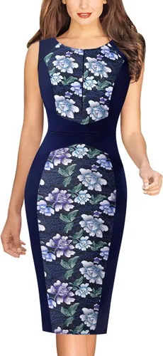 Miniatura 2 de VFSHOW - Vestido tipo tubo con cremallera frontal para mujer, para el trabajo, oficina, negocios, fiesta o cóctel