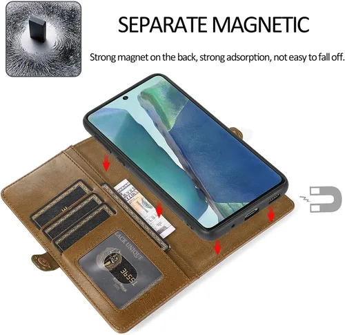 Miniatura 6 de Asuwish Funda de teléfono para Samsung Galaxy Note 20 Glaxay Note20 5G Wallet Funda desmontable con protector de pantalla de vidrio templado