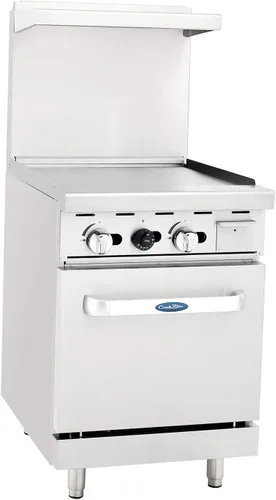 Atosa AGR Cocina de Gas Comercial, 24.0 in Gas Range, Plancha Superior, (1) 20" Horno Estándar, Gas Propano (AGR-24G-LP)