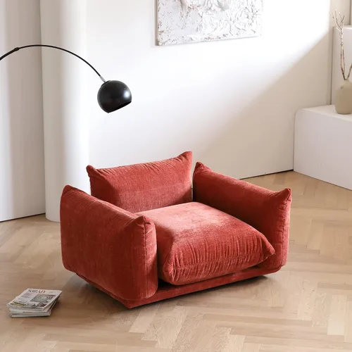 Miniatura 10 de WJShome - Sofá seccional modular, sofá de chenilla de 264 cm de lana minimalista, sofá convertible de 3 plazas, sofá de sala de estar ancho