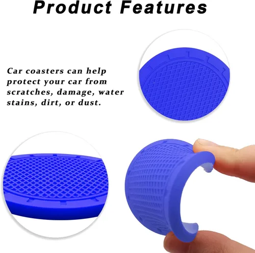 Miniatura 5 de 4 posavasos para automóvil, posavasos de PVC para automóvil, universal, antideslizante, accesorios interiores de vehículos, universales