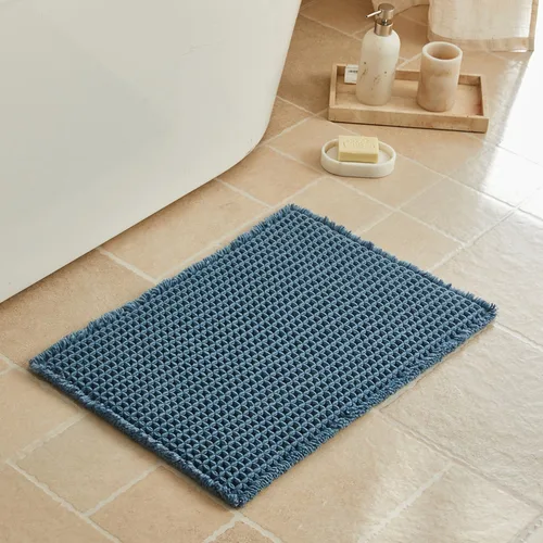 Miniatura 16 de Triohero Tapete de baño con diseño de gofre, tapete de baño pequeño y bohemio, antideslizante, lavable, ultra suave, súper absorbente, de secado