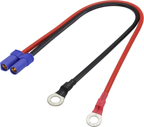 Cable de Terminal EC5 a Anillo O, Cable Conector de Enchufe de Terminal de Ojal EC5 Hembra a Anillo O 10AWG RC ESC Cargador Lateral de Alimentación