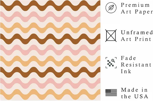 Miniatura 2 de Ethan Taylor Abstract Wall Art Prints Unframed Square Posters 'Retro 70s Hippie Chevron Pattern III' Retro Home Décor for Living Room, Bedroom