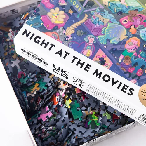 Miniatura 8 de Big Potato Night at the Movies: Rompecabezas de película para adultos (1000 piezas) lleno de 101 acertijos para resolver