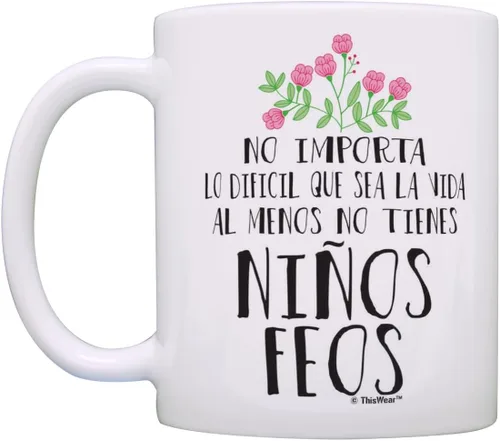 Miniatura 3 de Regalos para mamá papá Al Menos No Tienes Ninos Feos Mamá Hija Papá Hijo Regalos Taza de Café Taza de Té Blanco