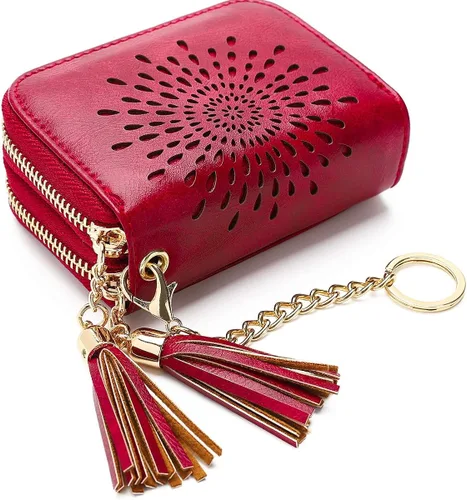 APHISON RFID - Porta tarjeta de crédito con cremallera carteras pequeñas para mujer en cuero estilo girasol para mujer y niña caja de regalo 1927
