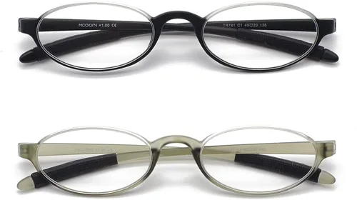 Lentes de lectura flexibles, ligeros, delgados y elegantes, marco redondo de media luna, aumento elegante para hombres y mujeres