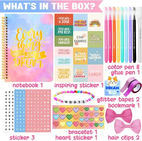 Miniatura 2 de Kit de Diario DIY para Niñas - Regalos de Artes y Manualidades para Niñas de 8, 9, 10, 11, 12, 13, 14 años de edad, Set de Suministros para Diario