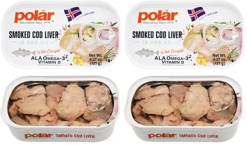 Miniatura 11 de MW Polar Hígado de bacalao ahumado en aceite, 4.27 onzas, capturado en la naturaleza, rico en omega-3, listo para comer, mariscos de alta calidad