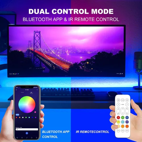 Miniatura 2 de AXMOTUT Tira de luces LED Bluetooth RGB COB, tira de luz LED regulable de 12 V de 9.8 pies con aplicación inteligente y control remoto