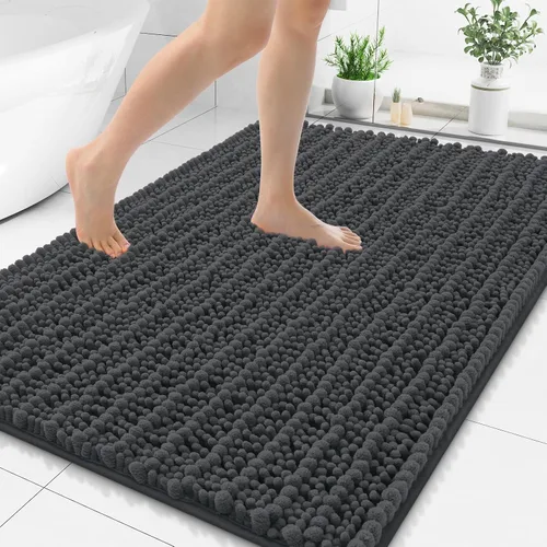 Miniatura 93 de Smiry Alfombras de Baño 24x16 pulgadas, Alfombras de Baño de Chenilla Extra Suaves y Absorbentes, Respaldo de Goma Antideslizante, Lavable a Máquina
