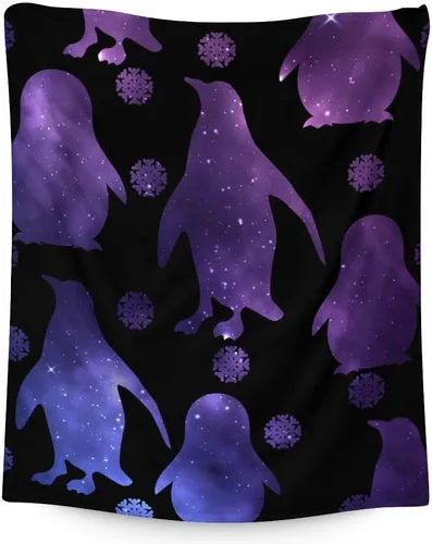 Miniatura 17 de Manta de pingüino para regalar – Manta de 30 x 40 pulgadas para adultos y niños, mantas negras de felpa suave para sofá, oficina