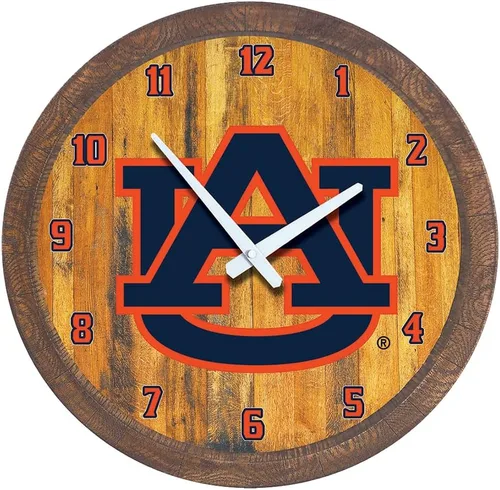Miniatura 124 de The Fan-Brand NCAA Oklahoma Sooners: Reloj de pared con parte superior de barril de imitación para decoración de bar, decoración de fiesta