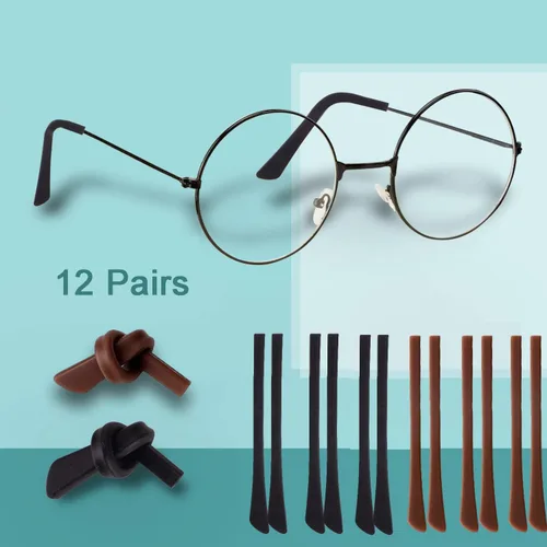 Miniatura 3 de 12 pares de puntas de silicona antideslizantes para las orejas, funda de tubo, puntas de repuesto suaves solo para lentes de sol de alambre delgado