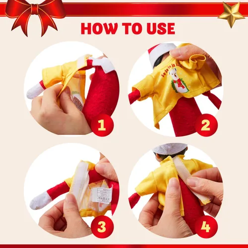 Miniatura 5 de JOYIN 4 paquetes de ropa de Navidad para muñeca, elegante conjunto de ropa de muñeca, decoraciones navideñas y especiales de vacaciones