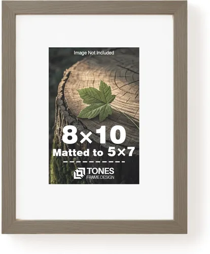 Miniatura 38 de TONES FRAME DESIGN Juego de 2 portarretratos de 5 x 7 pulgadas con acabado de chapa de madera maciza de roble de 5 x 7 pulgadas con paspartú de 4 x