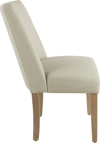 Miniatura 207 de Homepop Silla de comedor con detalles festoneados, sillas de comedor Parsons tapizadas, muebles decorativos para el hogar, tejido gris claro