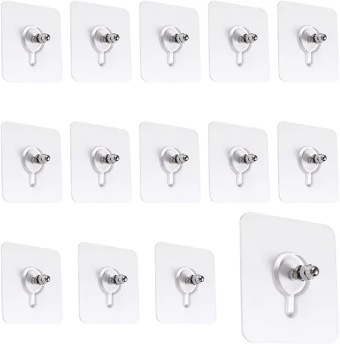 Savita 14 tornillos adhesivos de pared, sin dejar rastro, clavos colgantes de montaje en pared para cocina y baño (0.51 pulgadas)