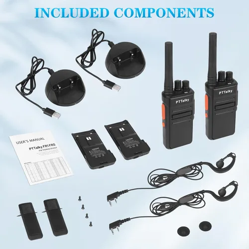Miniatura 8 de Walkie Talkies FR1 Walkie Talkie de largo alcance para adultos, radio FRS Mini radio de 2 vías recargable, manos libres, radios bidireccionales