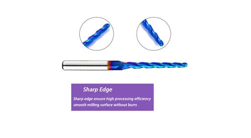 Miniatura 2 de 2 piezas de punta de bola de 1 grado cortador fresadora CNC fresadora espiral herramienta de fresado con revestimiento azul nano 1/8 diámetro