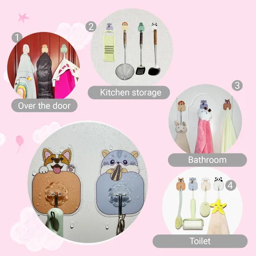 Miniatura 3 de Ganchos de pared adhesivos resistentes para colgar, paquete de 20 ganchos autoadhesivos de 30 libras (máximo), ganchos impermeables de acero