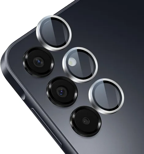 Miniatura 8 de TENOC Protector de lente de cámara para Samsung Galaxy A15, cubierta de pantalla de cámara de vidrio templado 9H, anillo individual de metal negro