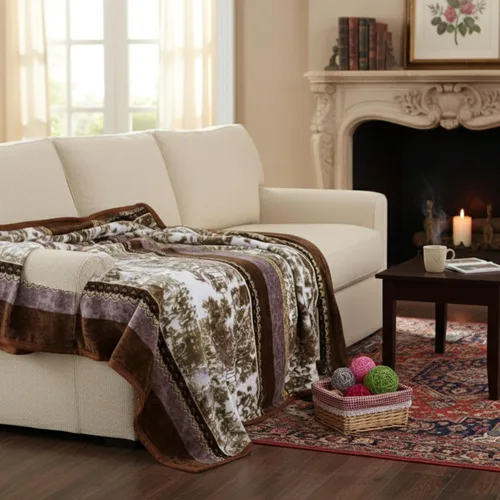 Miniatura 3 de DaDa Bedding - Manta de franela de visón sintético, estilo victoriano, vintage, susurrante, crepúsculo, sedosa, suave, lujosa, brillante, a rayas