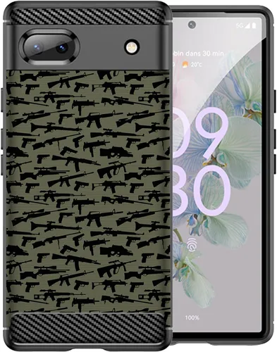 Miniatura 16 de CasesOnDeck Black TPU Case Compatible with Google Pixel 6A (2022) / Pixel 6A Case Slim Minimalistic Flexible Textured Cover -Bass Fishing